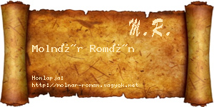 Molnár Román névjegykártya